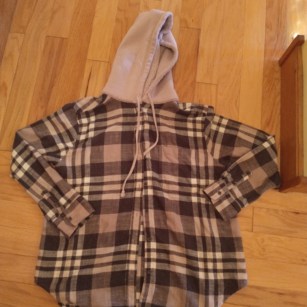 American Eagle Hooded Flannel